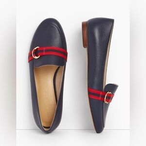 Talbots Navy Loafers with Red Accents Ryan D ring